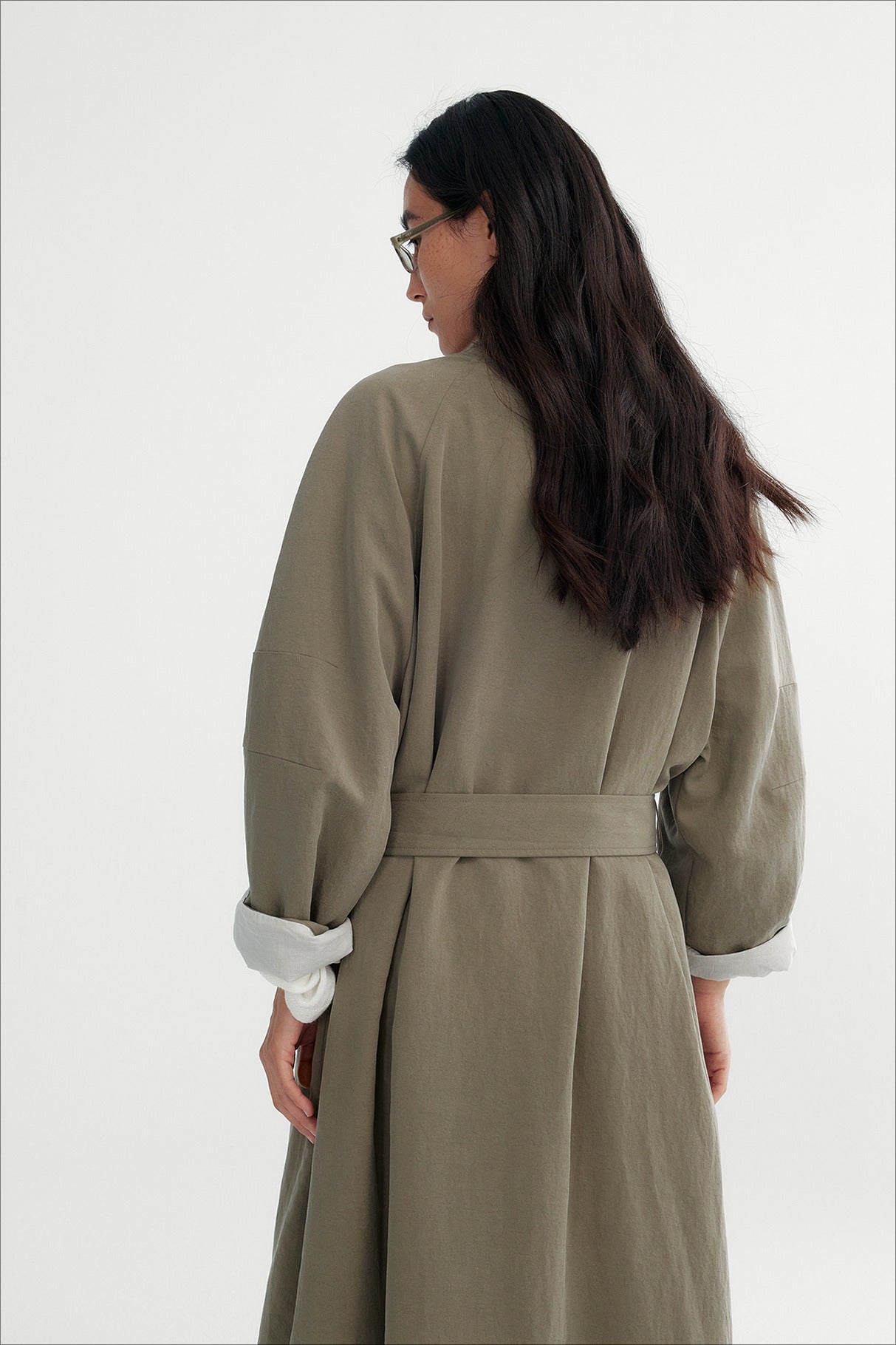 Minimalist style drape trench coat | 2 color