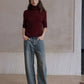 Wool blend stacked neck soft knitwear | 7 color