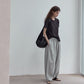 Cotton blend cocoon shape lace waist loose pants | 5 color