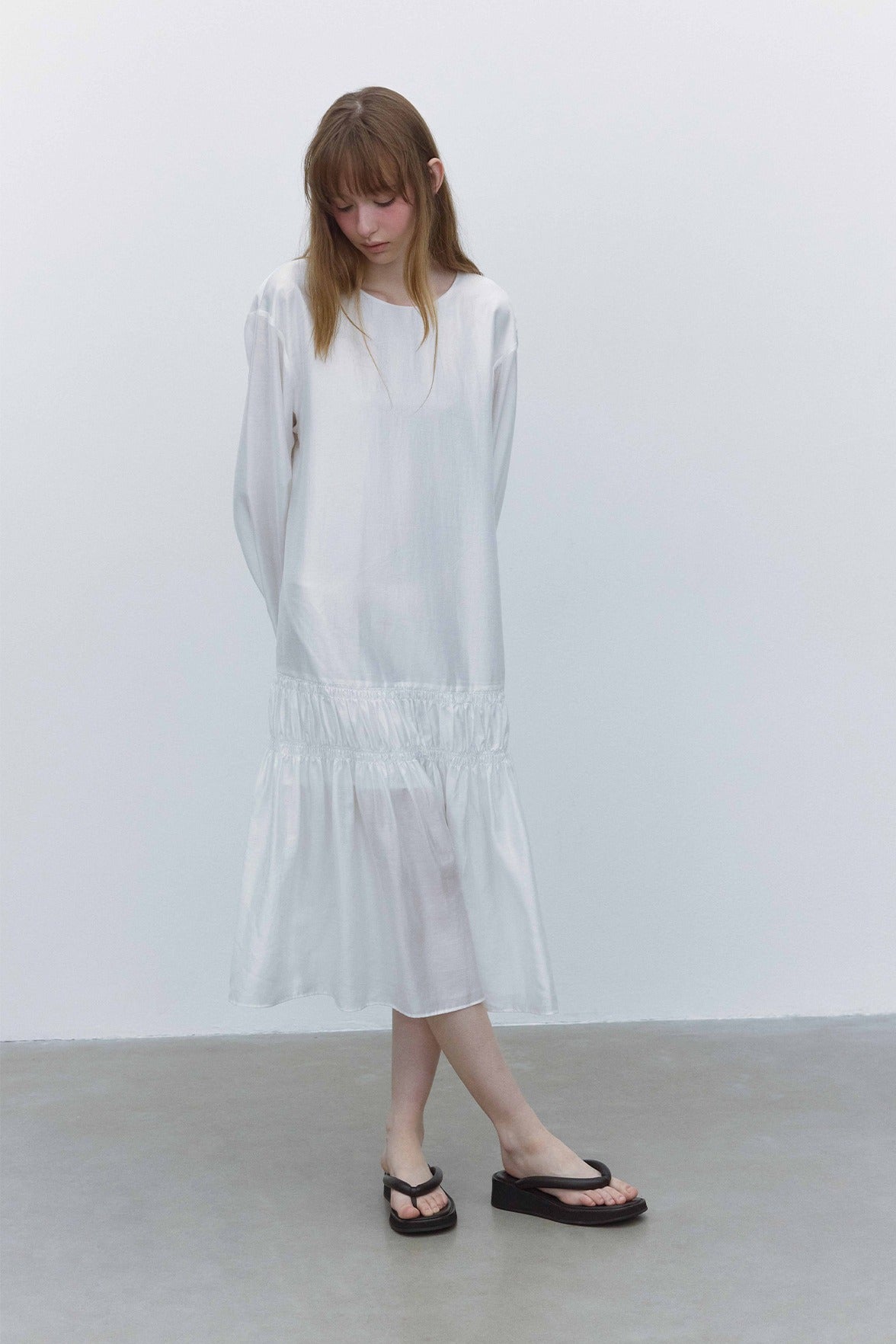 Lyocell blend feather-light softness flowing dress | 2 color