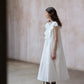 Cotton blend V-neck ruffled collar dress | 2 color