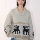 100% sheep wool Christmas jacquard sweater | 2 color