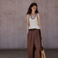 Cotton blend elastic color contrast tank top | 3 color