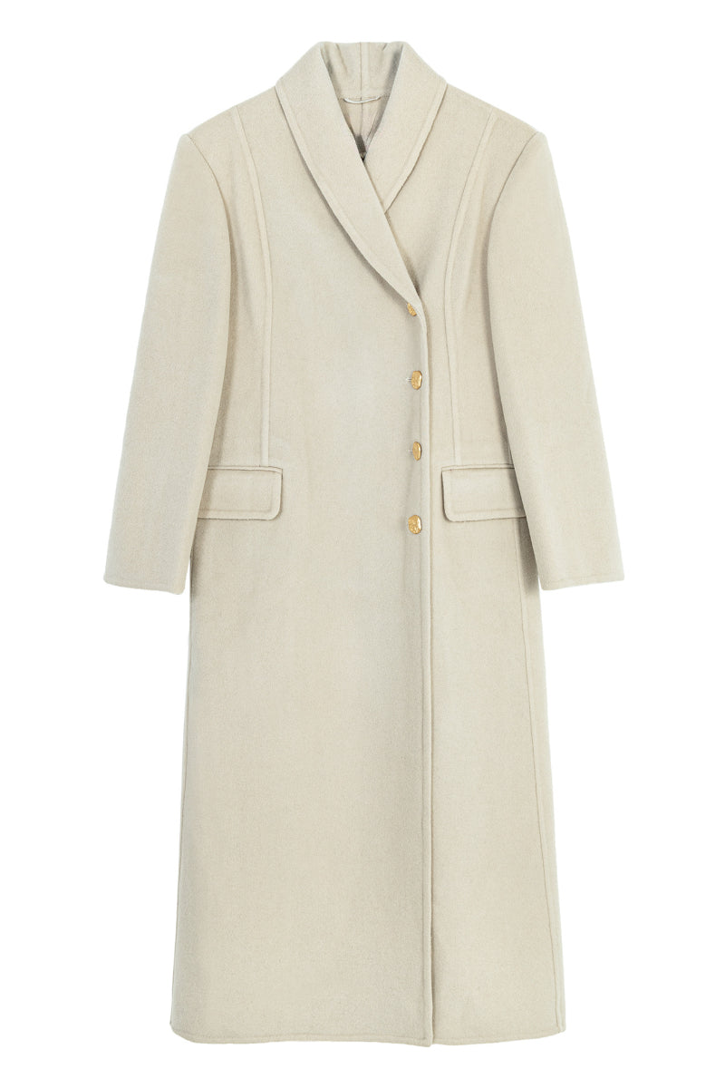 Wool blend cashmere shawl collar coat | 4 color