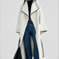 Wool-cashmere-silk large lapel overcoat