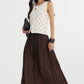 Viscose blend soft pleats big hem A-line skirt | 2 color