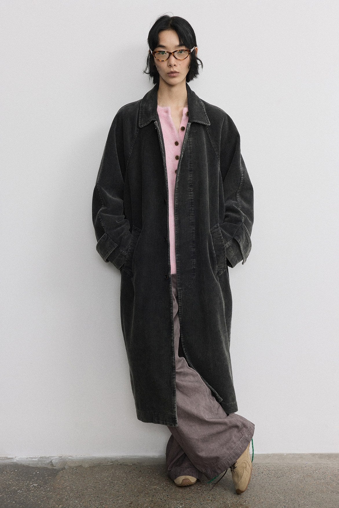 100% cotton corduroy trench coat | 2 color