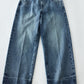 100% cotton straight-leg seams washed jeans | 2 color