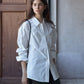 100% cotton waist cinch wide placket shirt
