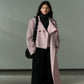 Wool blend silk and rabbit hair double-sided scarf collar jacket | 2 color