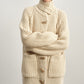 Chunky knit horn buttons mid-length cardigan | 4 color