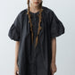 100% cotton bubble sleeves relaxed-fit dress | 4 color