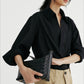 Fluid drape V-neck casual shirt | 2 color