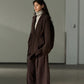 Wool riched big collar relaxed fit jacket with a belt | 3 color