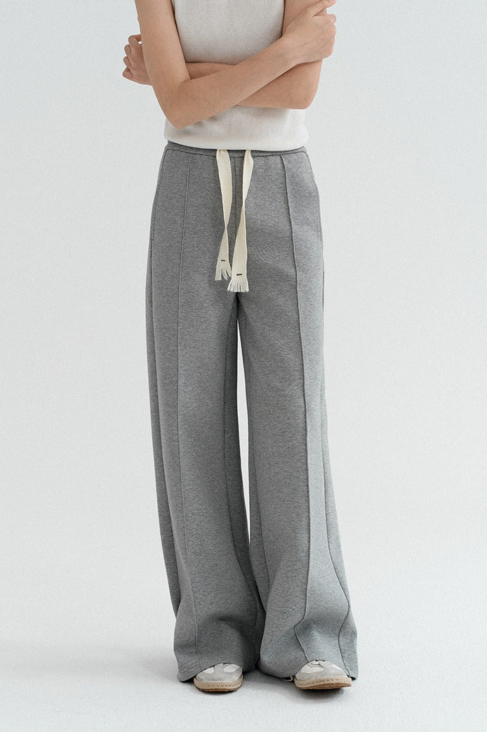 Stylish drape relaxed long sweatpants | 2 color