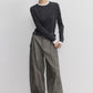 100% wool faux two-piece knitwear | 2 color