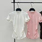 Cotton blend semi-high neck waisted t-shirt | 5 color