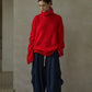 Mohair blend stacked high neck cozy loose sweater | 4 color
