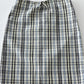 100% cotton check pattern straight skirt | 2 color
