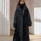 Wool blend single-faced fabric ultra-loose fit overcoat | 4 color