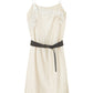 Lightweight lace trim raw-edge elegant dress with a belt | 3 color