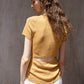 Viscose blend open back T-shirt | 4 color