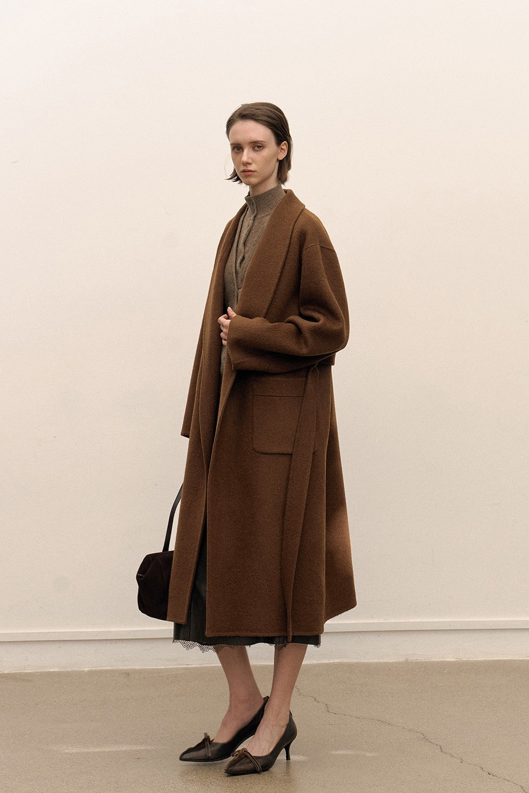 Wool-alpaca blend Minimalist coat | 3 color