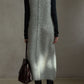 Alpaca wool blend V-neck plush vest dress | 3 color