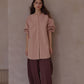 100% cotton relaxed clean-fit raw-edge neck shirt | 3 color