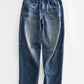 100% cotton adjustable back waist silhouetted jeans | 2 color
