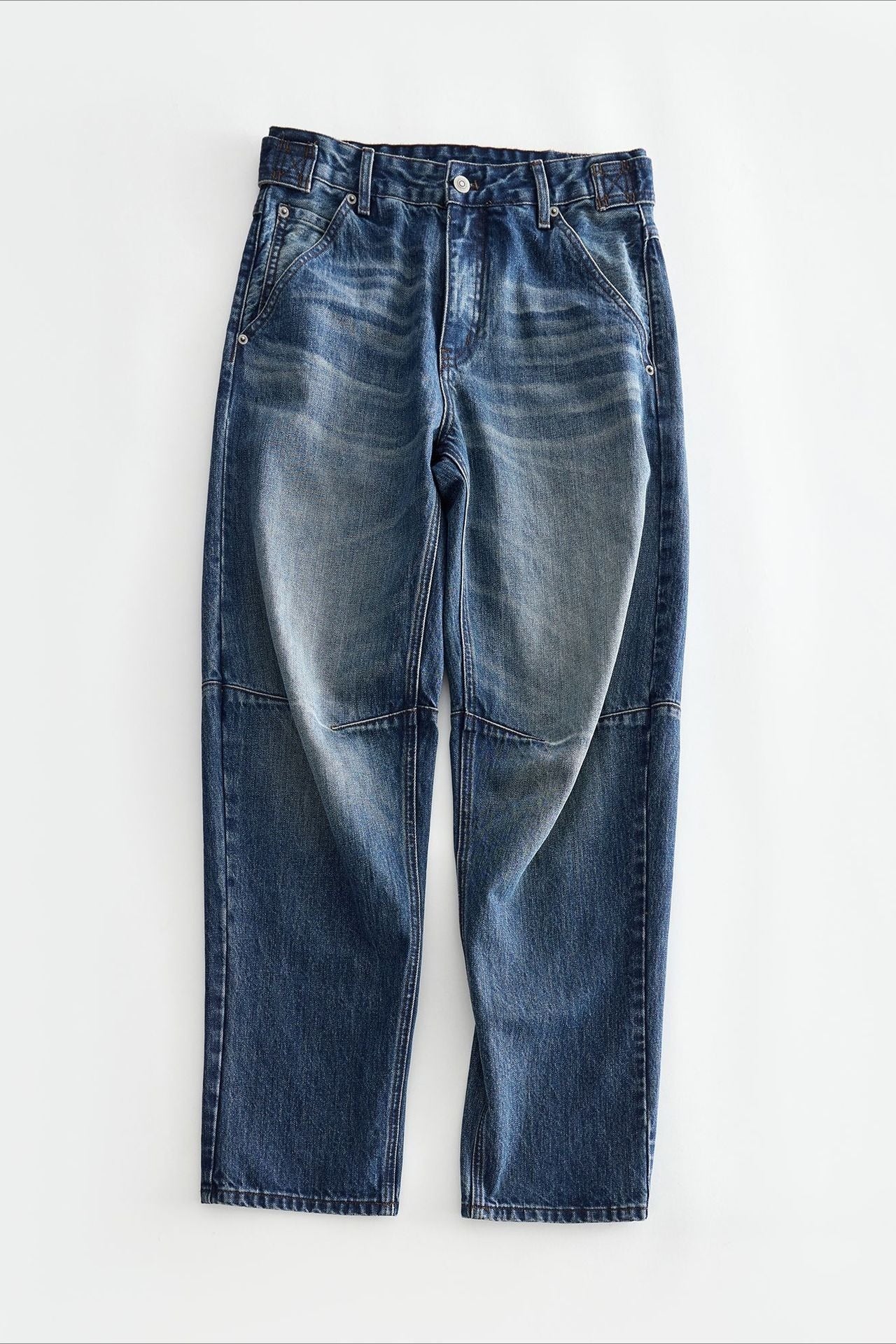 100% cotton adjustable back waist silhouetted jeans | 2 color