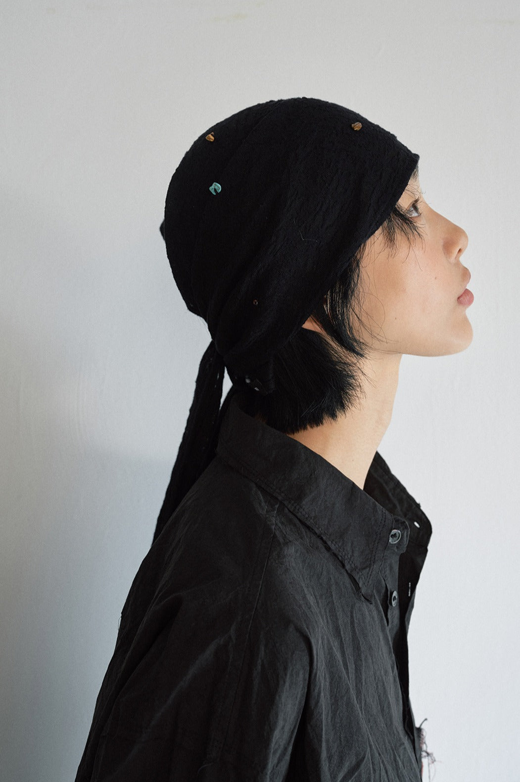 Cotton blend unisex bead scarf-belt accessory | 4 color