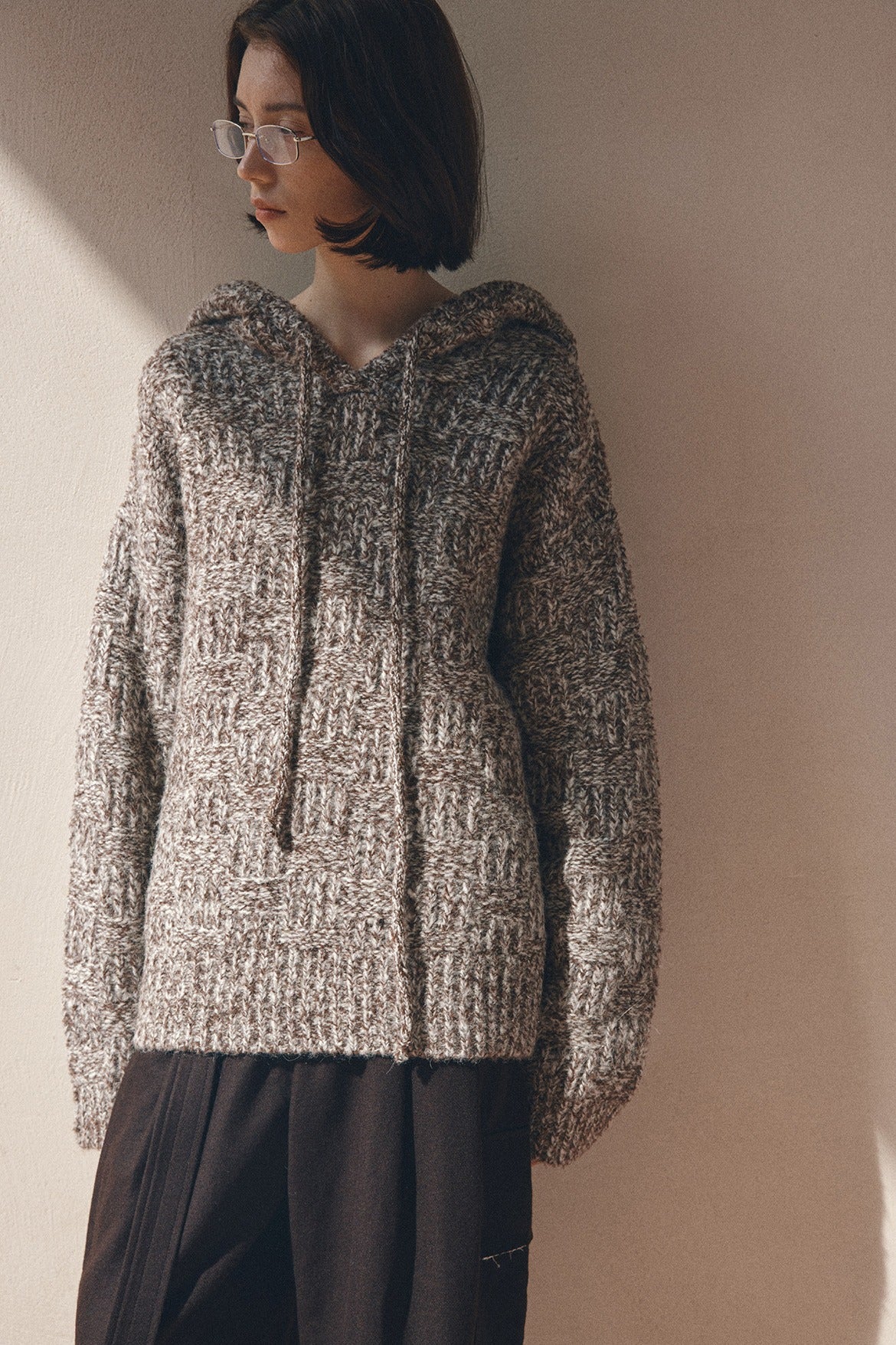 Wool blend textured oversized sweater | 3 color