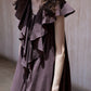 Cotton blend V-neck ruffled collar dress | 2 color