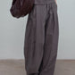 100% cotton cocoon shape pleats casual pants | 3 color