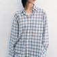 Cotton blend lightweight plaid shirt | 2 color