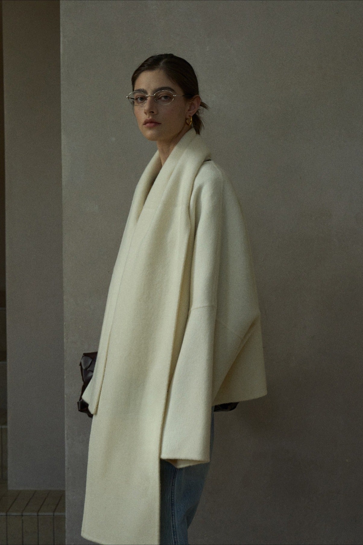 100% wool collarless minimalist design jacket | 3 color
