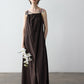 Cotton lace trim strap dress | 3 color