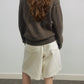 Wool blend contrasting stripes V-neck sweater | 4 color