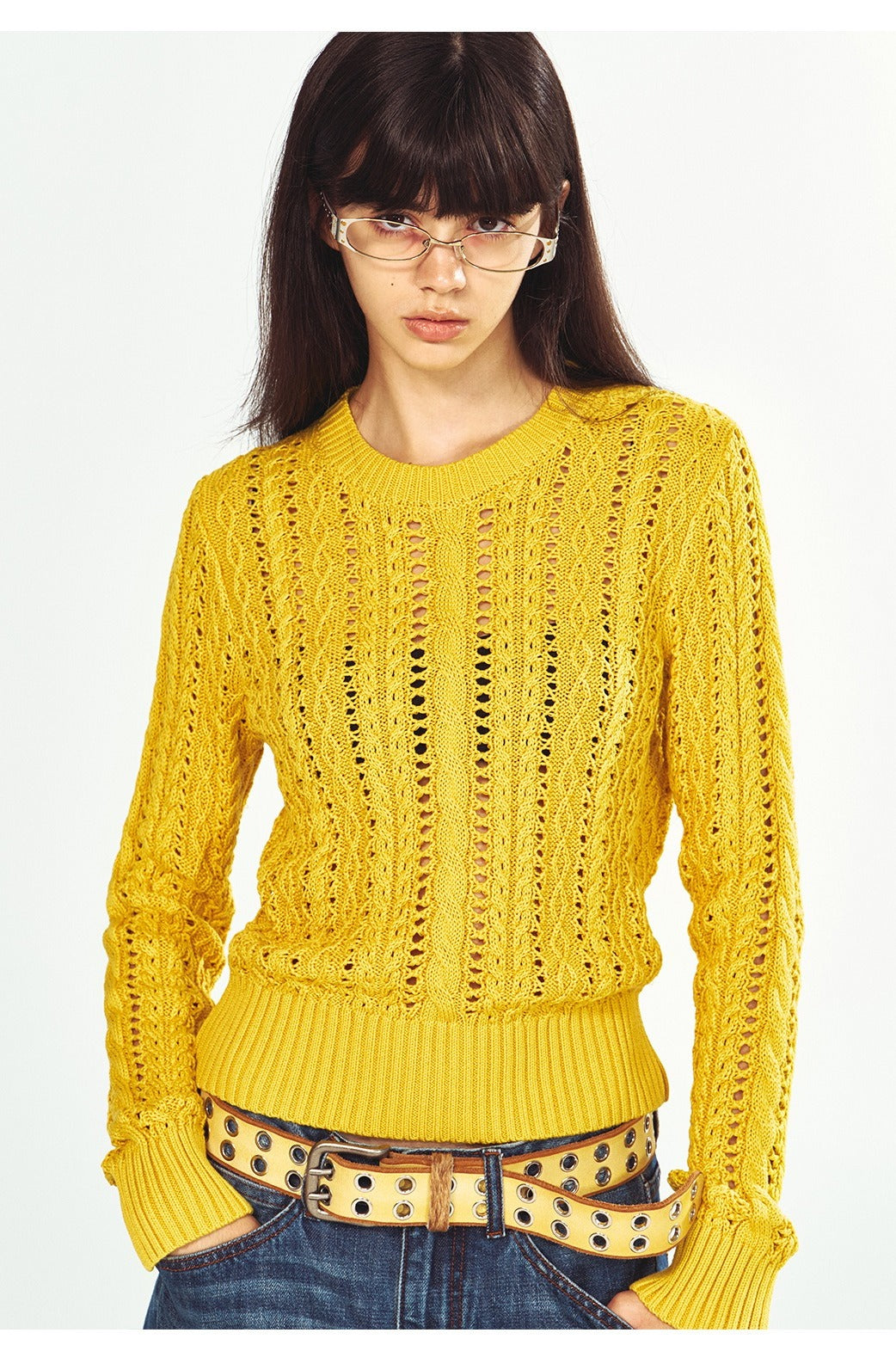 100% cotton cable-knit sweater | 4 color