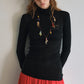 Wool containing lightweight soft high-neck knit top | 6 color