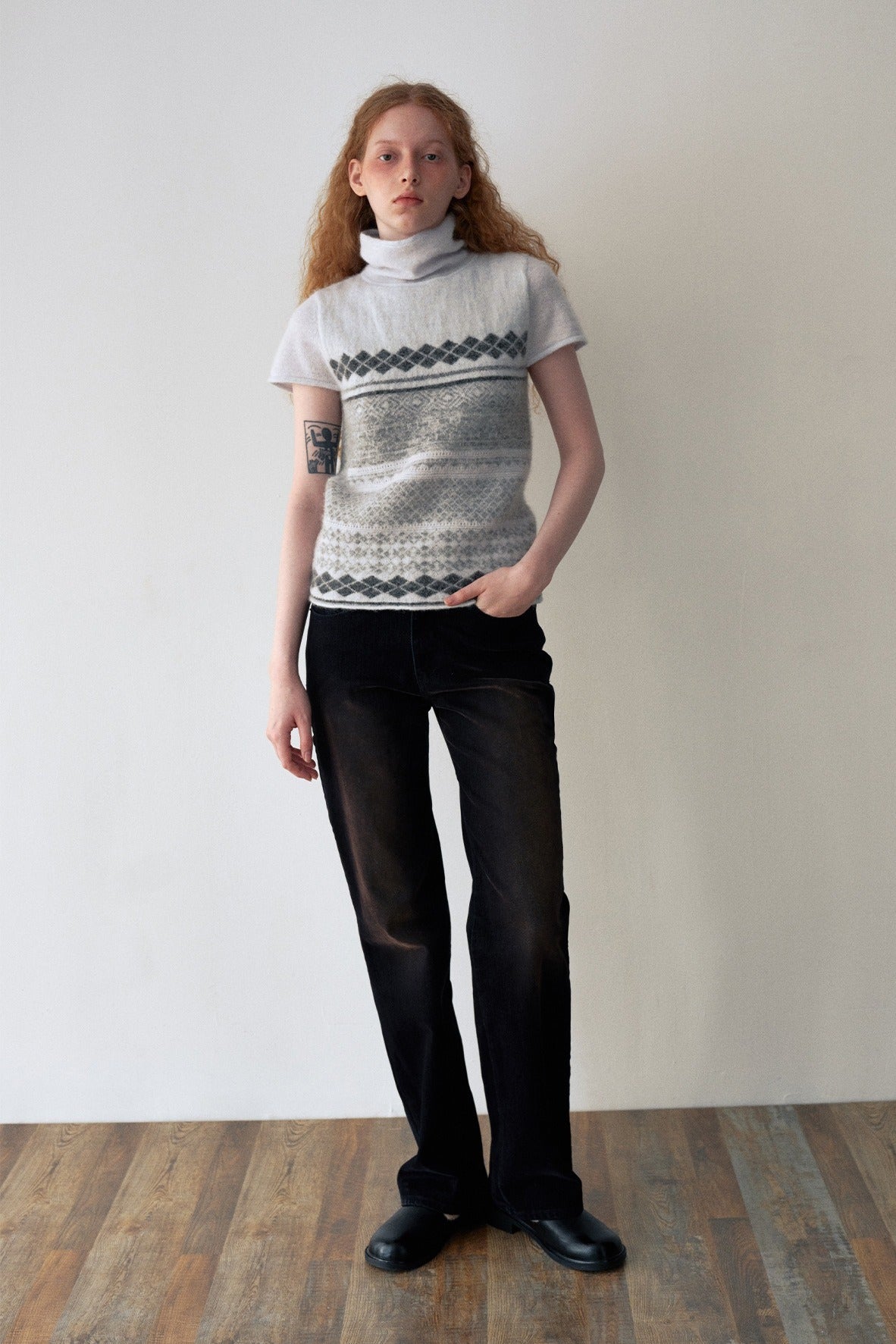 Cotton blend vintage high-waisted jeans | 2 color