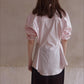 100% cotton gathered waist chic shirt | 3 color