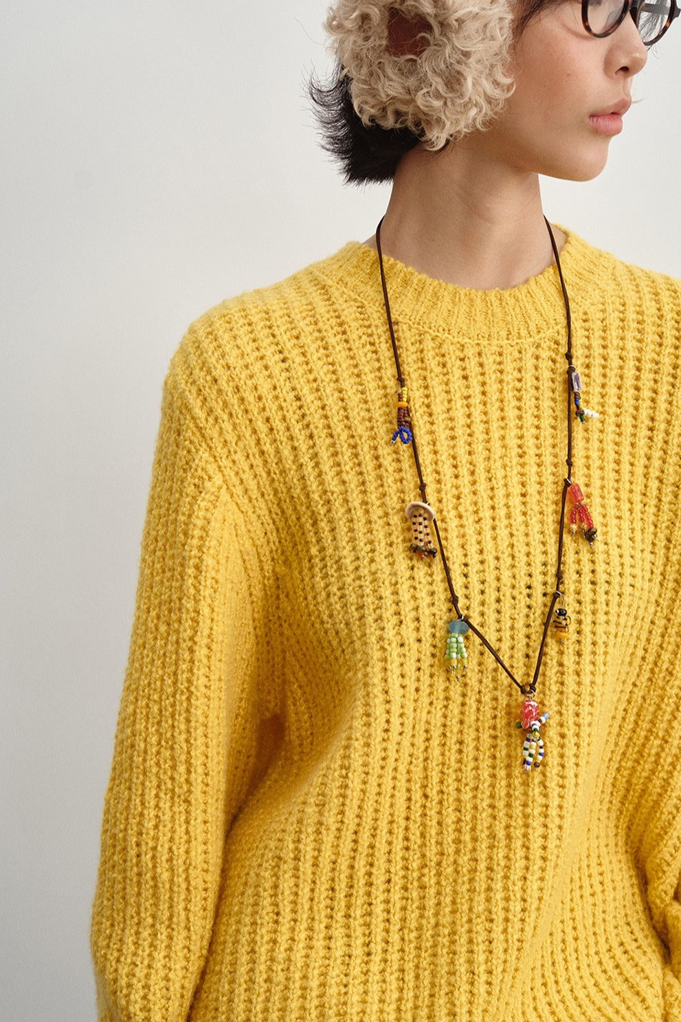 Wool riched chunky knit texture sweater | 3 color