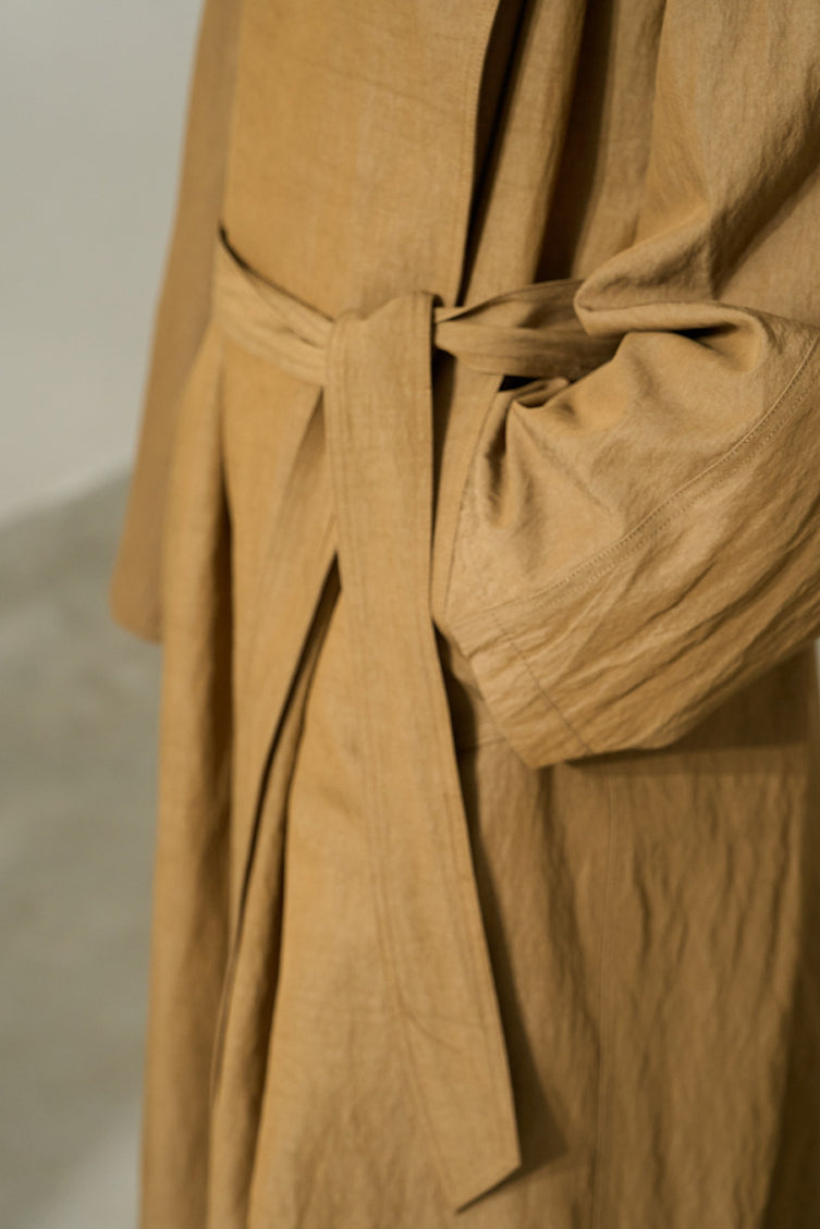 Trench-coat spacieux texturé en mélange de viscose