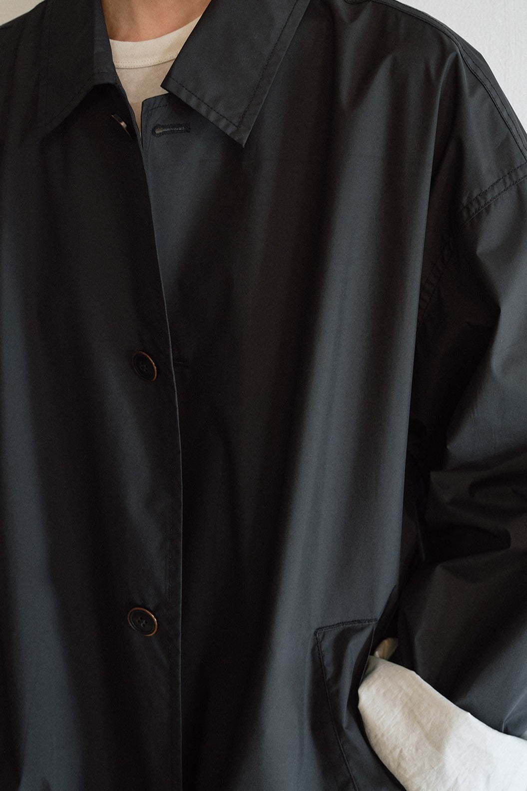 Easygoing minimalist style mid-length trench coat | 3 color