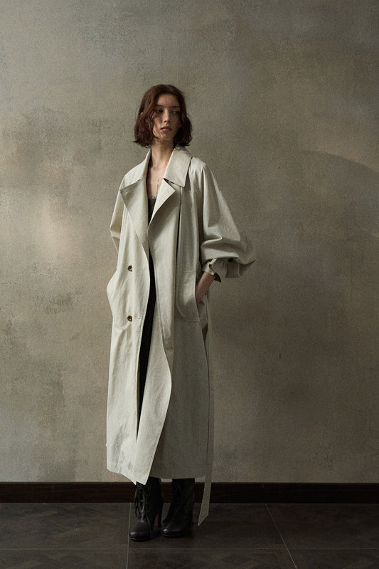 Lyocell blend relaxed fit trench coat | 2 color