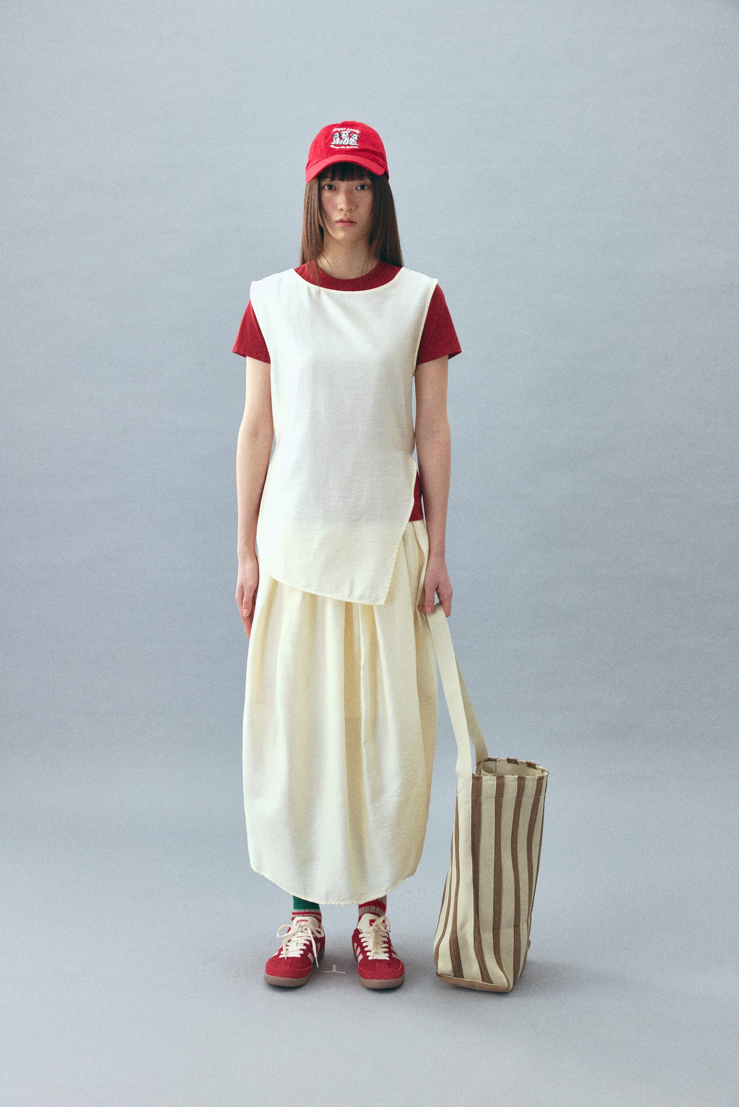 Refined bud-like elastic pleated waist skirt