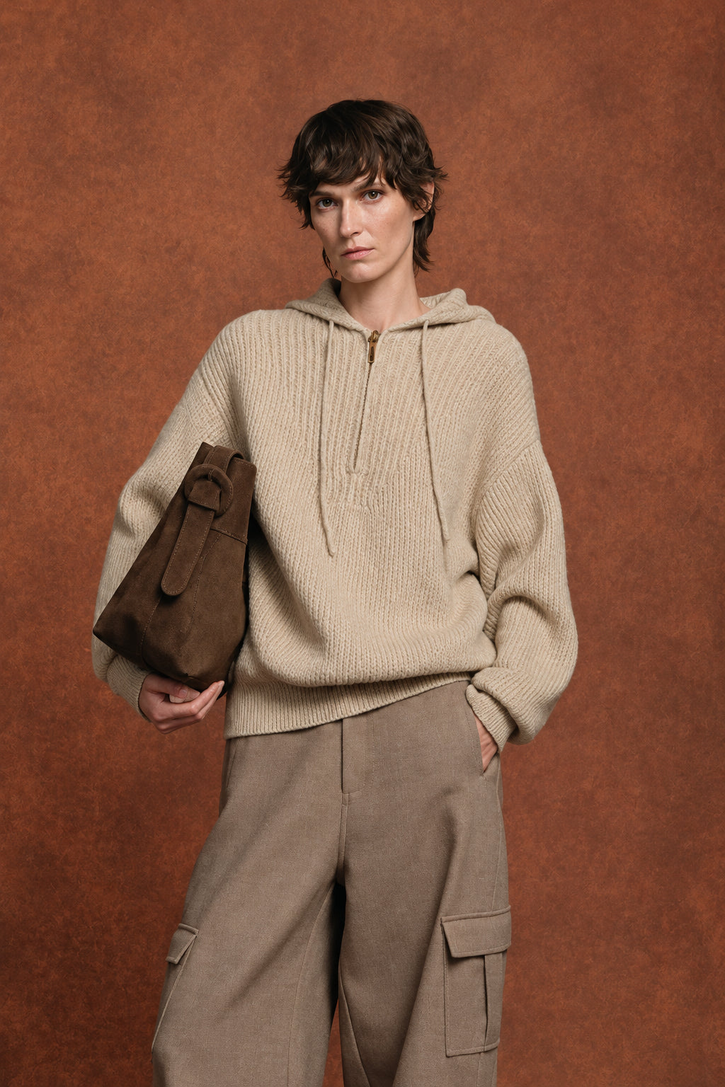 Cozy chunky knit hooded sweater | 3 color