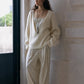 100% wool cozy loose-fit V-neck sweater | 4 color